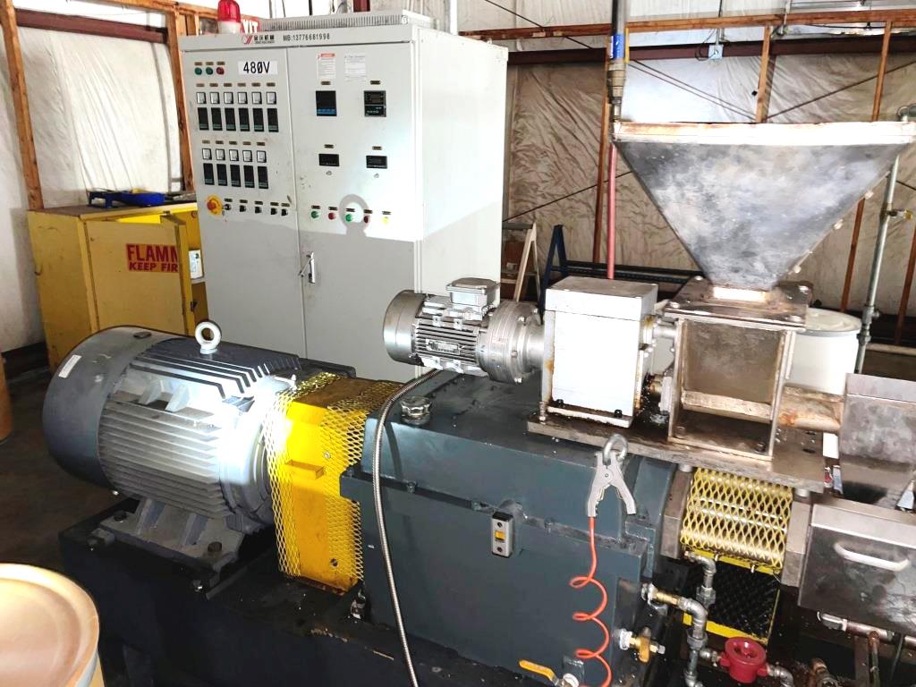 JINWO Strand Pelletizing Line, 2015 yr, ~25-30mm twin screw